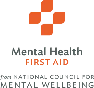 The logo for Mental Health First Aid that features 4 square boxes.